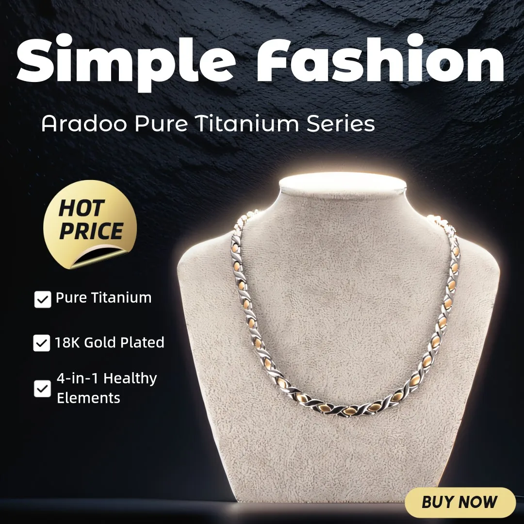 Ansi Chain - ARADOO 순수 티타늄 목걸이 목걸이 티타늄